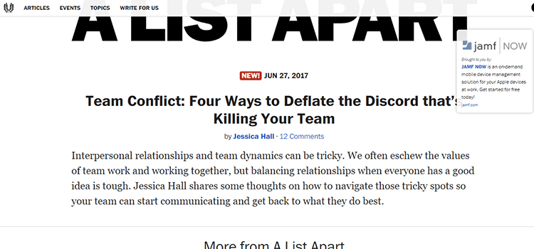 Design Inspiration A List Apart