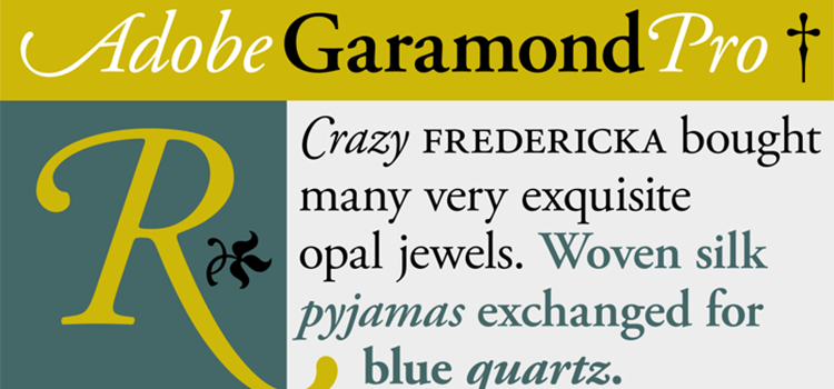 Font For Designer Adobe Garamond