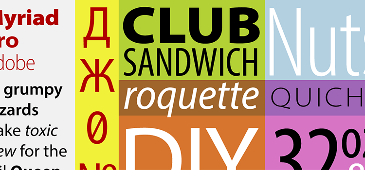 Font For Designer Myriad