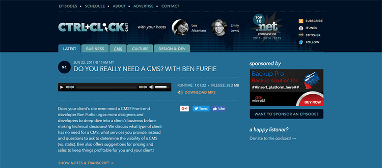 Web Design Podcast CTRL+CLICK CAST